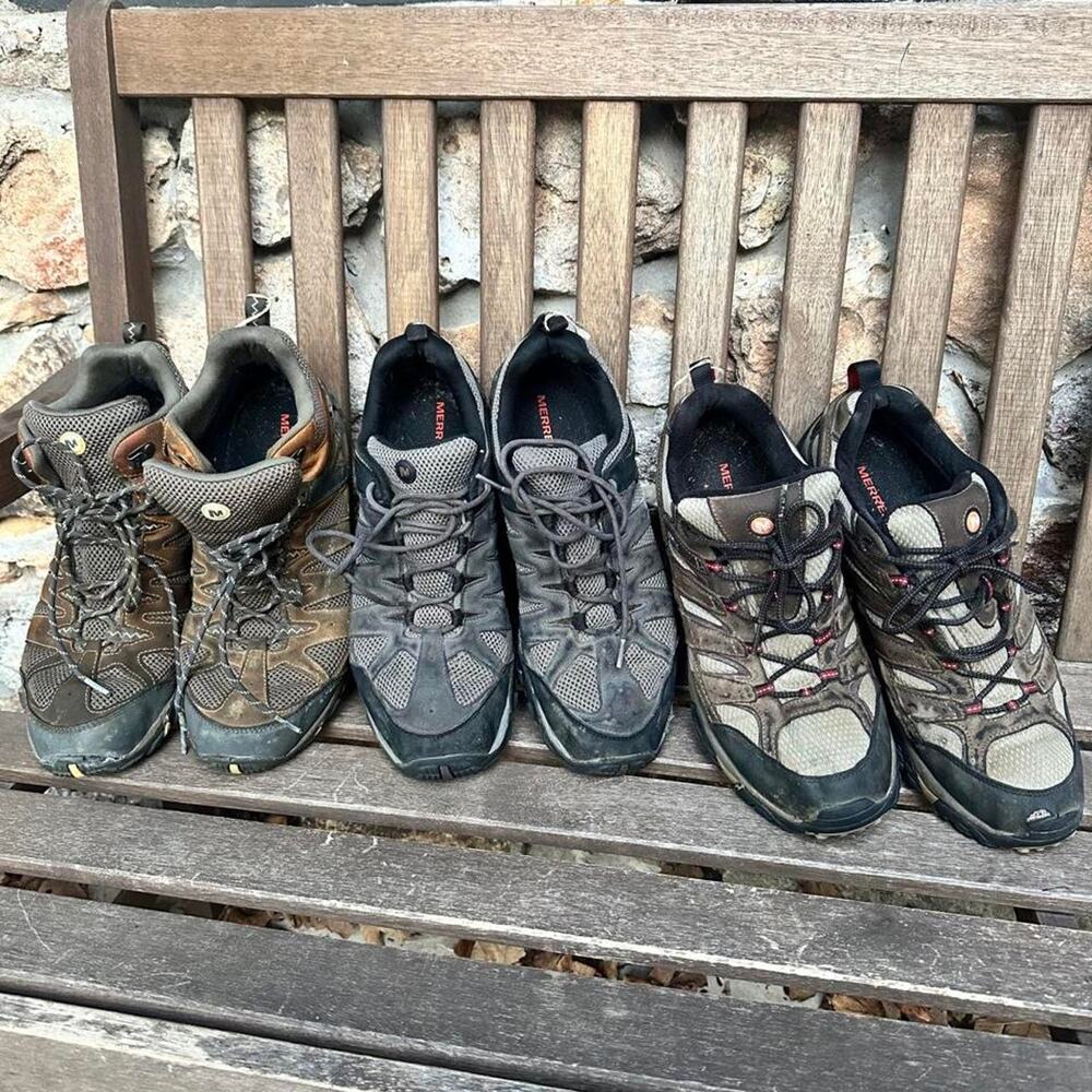 3 Pair Merrell Hiking Boots Shoes Mens Size 14 Outdoor Trail Lot